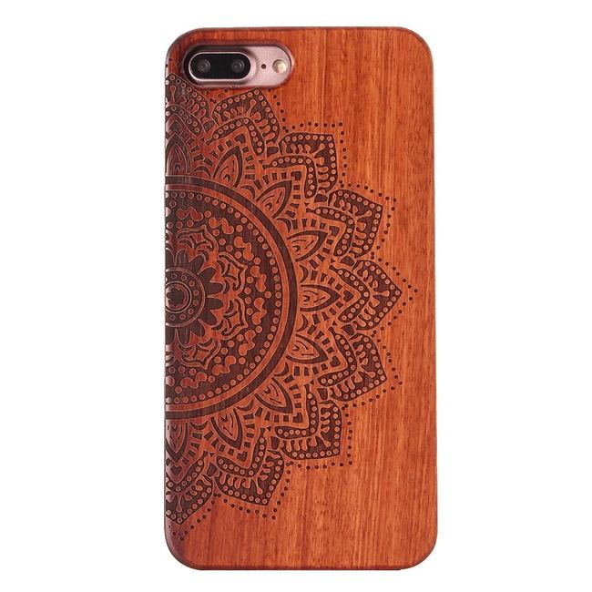 Left Mandala Engraved Wood iPhone 8 PLUS & 7 PLUS Case