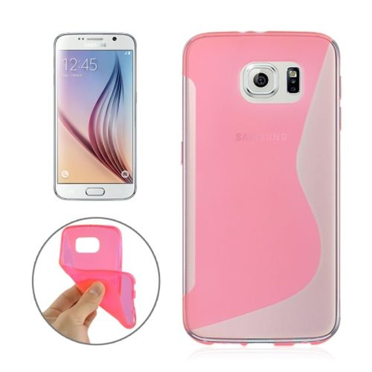 Magenta S Shaped Samsung Galaxy S6 Case