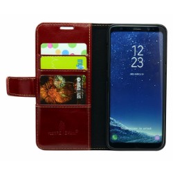 Red Fierre Shann Genuine Cowhide Leather Wallet Samsung Galaxy S8 Case