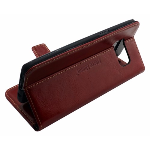 Red Fierre Shann Genuine Cowhide Leather Wallet Samsung Galaxy S8 PLUS Case