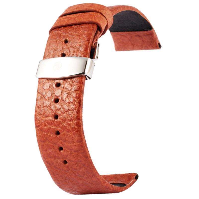 Brown For Apple Watch (42mm) Buffalo Hide Genuine Leather Watch Band