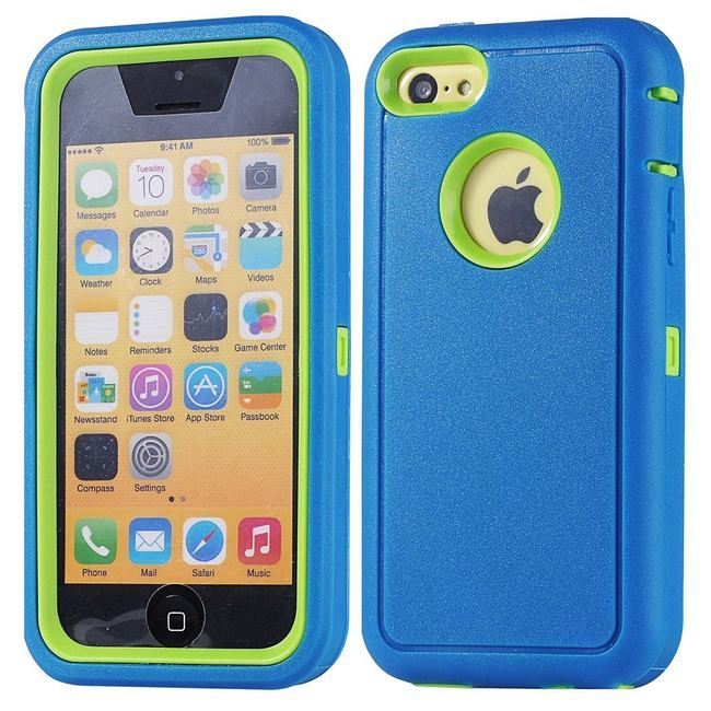 Blue Shockproof Combination Hard Armor iPhone 5C Case