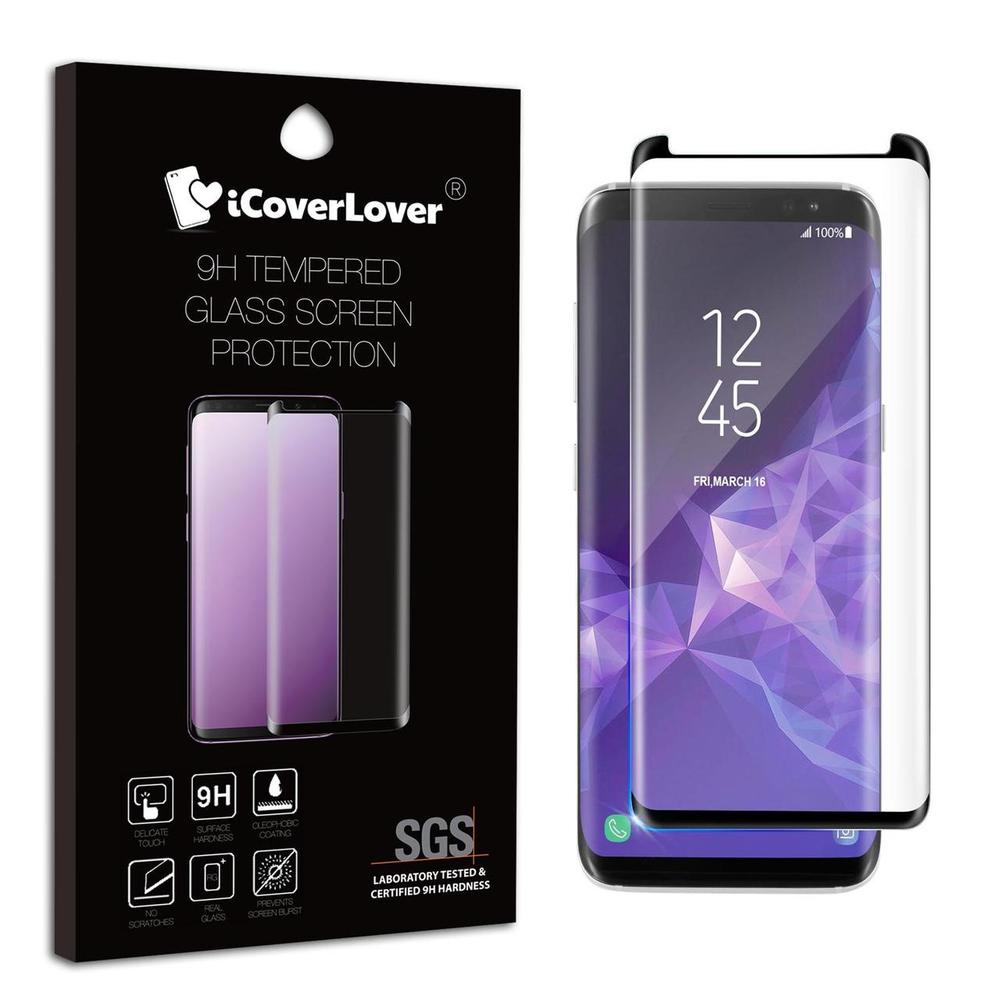 Black Samsung Galaxy S9+ PLUS Full 3D Edge to Edge Tempered Glass Screen Protector