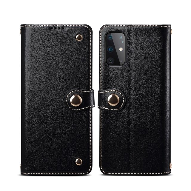 Samsung Galaxy S20/20+ Plus/20 Ultra 4G 5G Case Genuine Leather Luxury Wallet Cover Black
