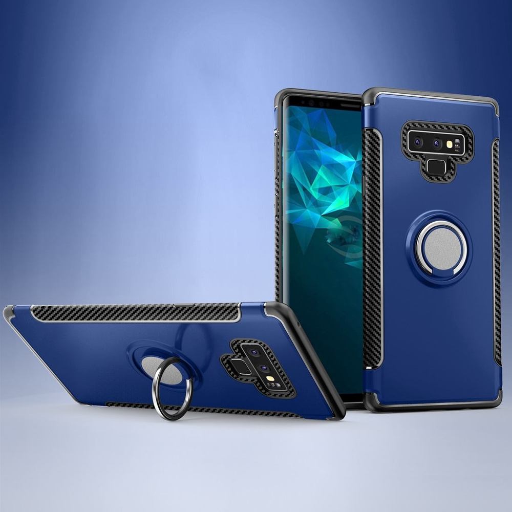 Blue Magnetic 360-degree Rotation Ring Armor Samsung Galaxy Note 9 Case