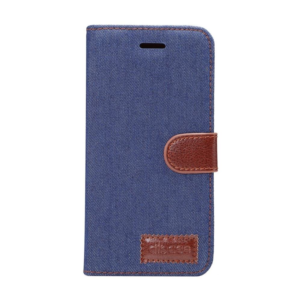 Dark Blue Denim Textured Horizontal Flip Samsung Galaxy S9 Leather Case with Card Holder