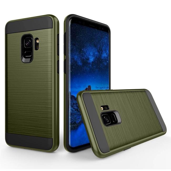 Army Green Brushed Texture Armor Samsung Galaxy S9 Case