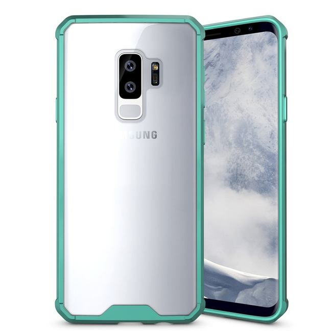 Green Acrylic Shockproof Transparent Armor Samsung Galaxy S9 PLUS Protective Back Case