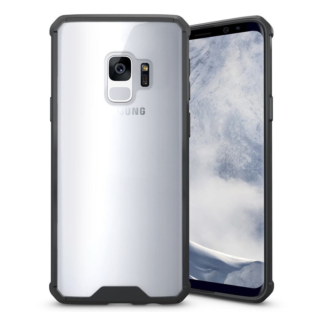 Black Acrylic Shockproof Transparent Armor Samsung Galaxy S9 Protective Back Case