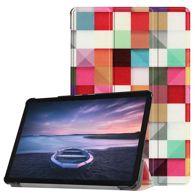 Samsung Galaxy Tab S4 10.5 inch, T830/T835 Case Colourful Magic Cubes PU Leather Folio Cover,Kickstand & Auto Sleep/Wake