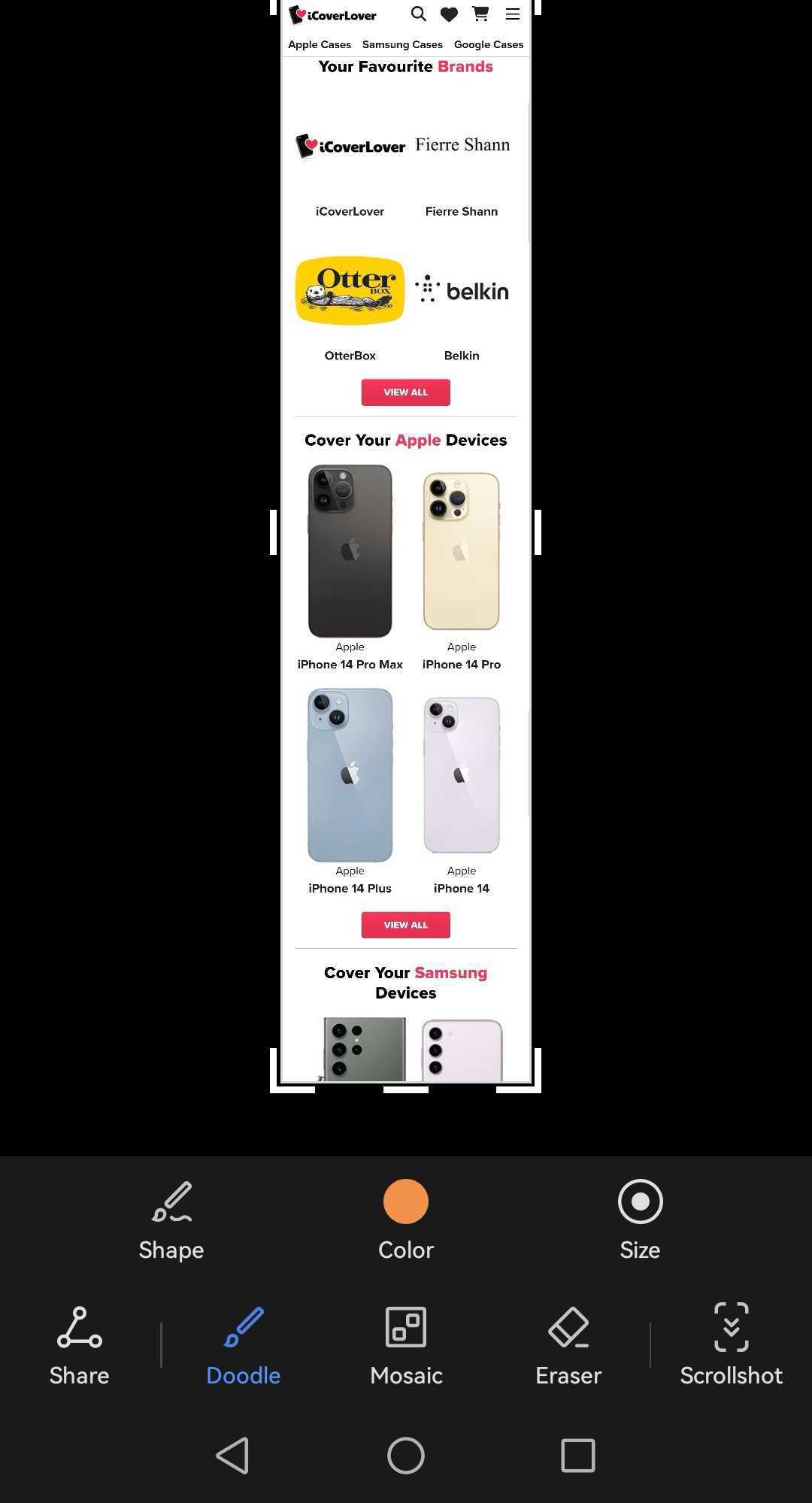 Screenshot on Android device Screenshot on Android device