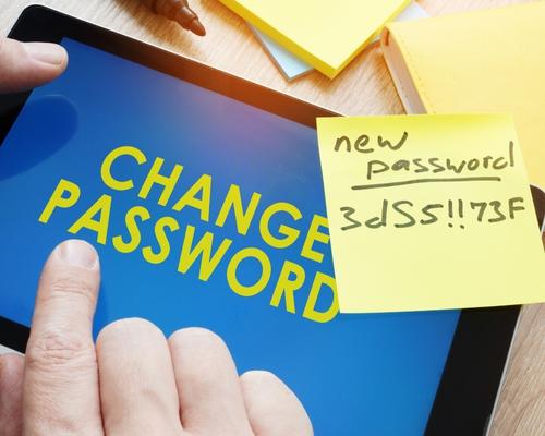 Setting a new password on a mobile device