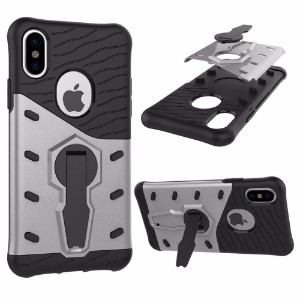 Silver Hybrid Armor iPhone X Case