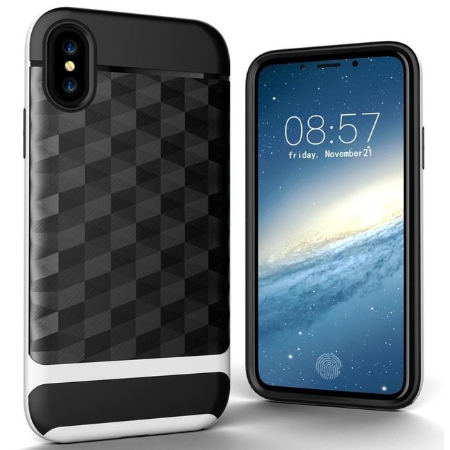 White 3D Diamond Armor iPhone X Case