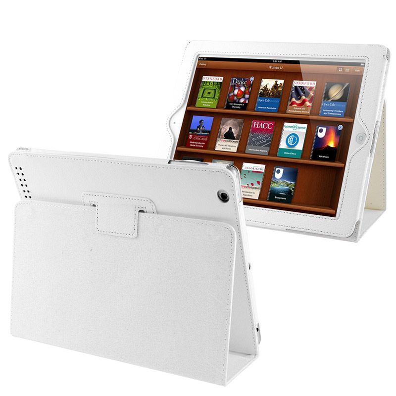 White Lychee Leather iPad 2/3/4 Case