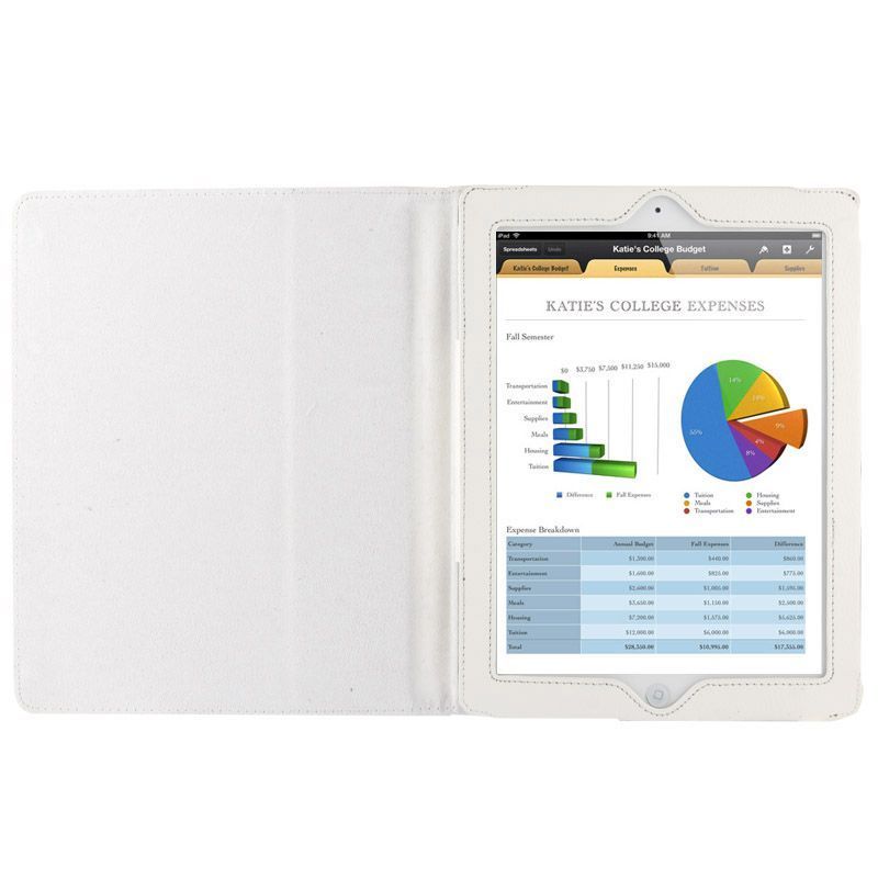 White Lychee Leather iPad 2/3/4 Case