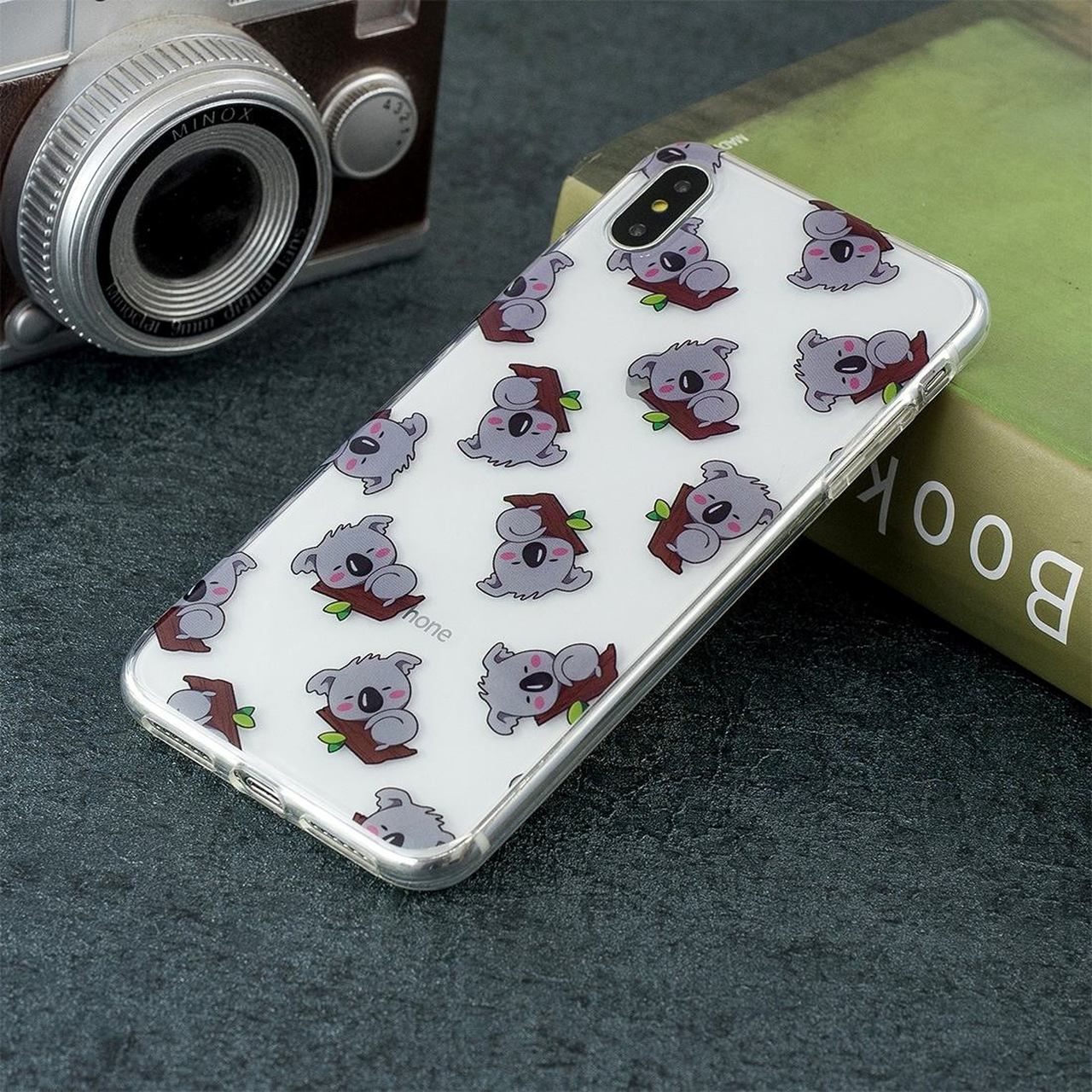 iPhone XS Max Case Embellished Koala Pattern Soft TPU Protective Back Case with Enhanced Grip, Scratch-Resistant